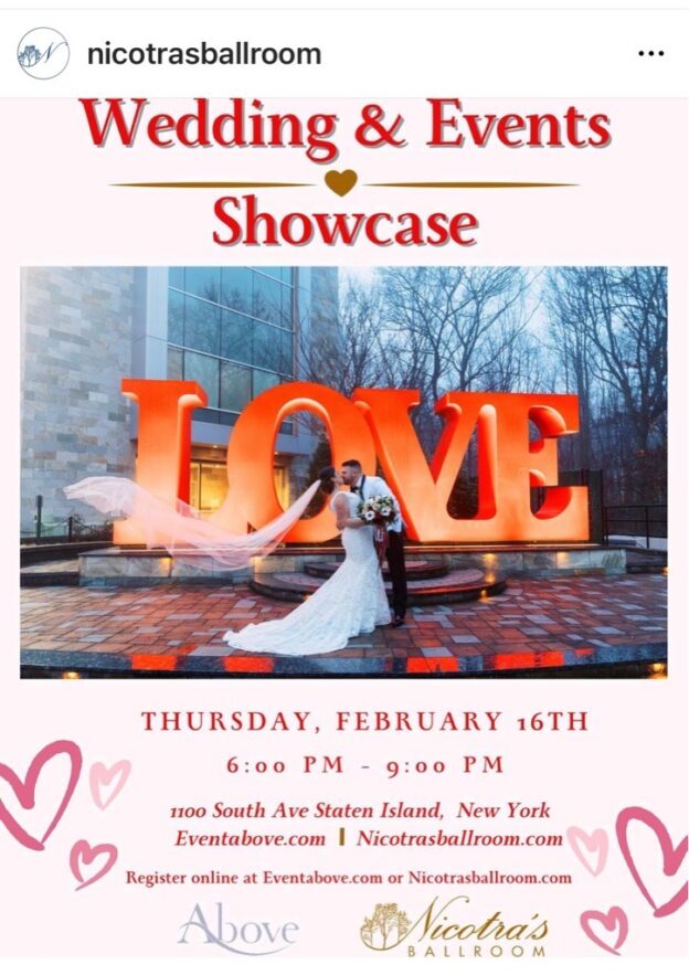 Wedding Expo at Nicotra’s Ballroom February 16th.