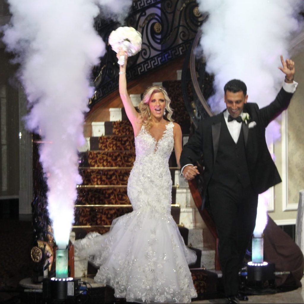 Bride and Groom entrance with CO2 blasts